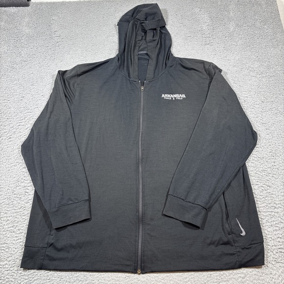 Nike Men's 2XL Yoga Dri-Fit Jacket Arkansas Track Full Zip Hooded CZ2217-010 - Picture 1 of 8